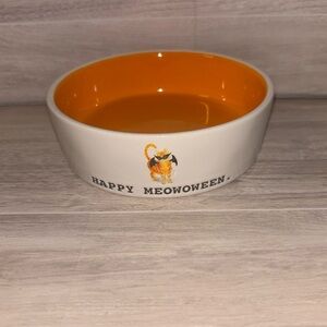 Rae Dunn Halloween Happy Meowoween Pet Dish